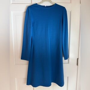 St. John Elegant Blue Long Sleeve Dress